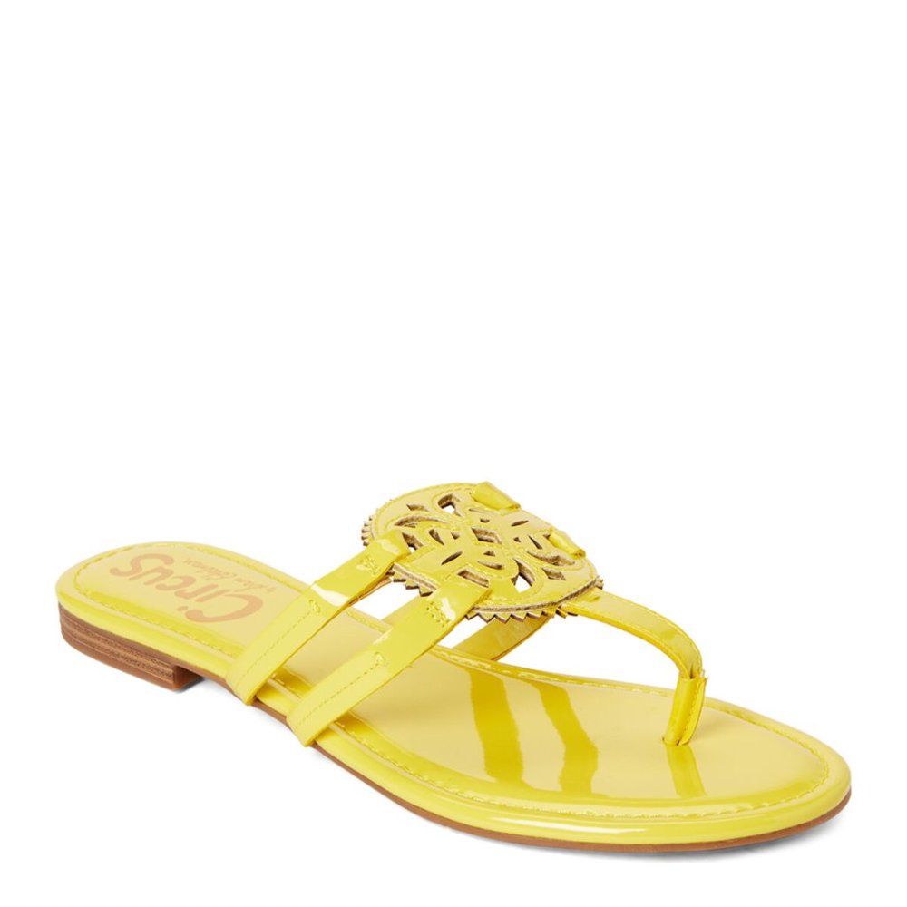 Yellow Canyon Patent Thong Flat Sandals